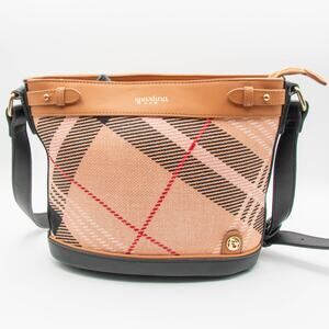 SPARTINA 449 Purse Pink Black Plaid Telfair Collection Bucket Shoulder Bag